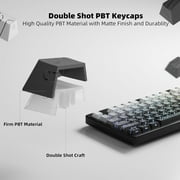 COSTOM Side Printed Shine Through PBT Keycaps, 135 Keys Double Shot Keycaps Set 60% 65% 75% 100% Layout, Cherry Profile, Gradient Black Topographic Custom Key Caps for MX Gateron Mechanical Keyboards