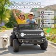 thumbnail image 5 of iRerts 24V 2 Seater Ride on Cars, Licensed Ford Bronco Base Powered Ride on Toys for Big Kids Ages 3-8, Kids Car Electric Vehicle with Remote Control, Bluetooth, LED Lights, 4 Wheel Suspension, Black, 5 of 9