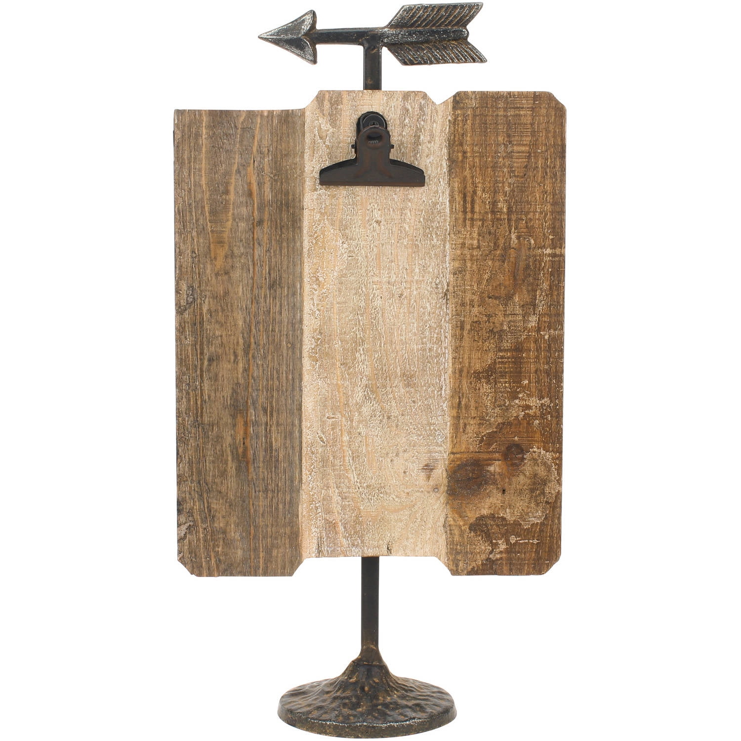 Metal Arrow and Wood Document Holder with Clip