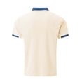 thumbnail image 5 of Beugl Mens Shirts Clearance, Men's Fashion Spring and Summer Buttons Casual Short Sleeve Lapel Neck Shirt Solid Color Tops Golf Shirts for Men, Polo Shirts for Men Khaki S, 5 of 5