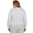 thumbnail image 6 of Alfred Dunner Women's Plus-Size Embroidered Patchwork Long Sleeve Top Size 2X Pearl Heather, 6 of 9