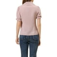 thumbnail image 3 of INSPIRE CHIC Women's Collar Top Button Front Short Sleeves to Work Shirts, 3 of 5