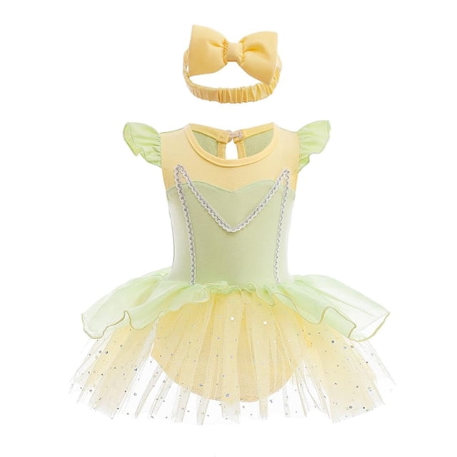 Vestido elegante con diadema, diseño de princesa Daisy Frog, 9-12 M