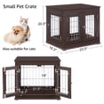 thumbnail image 4 of unipaws Furniture Style Dog Crate End Table with Cushion, Wooden Wire Pet Kennels with Double Doors, Small Dog House Indoor Use Small Espresso, 4 of 7