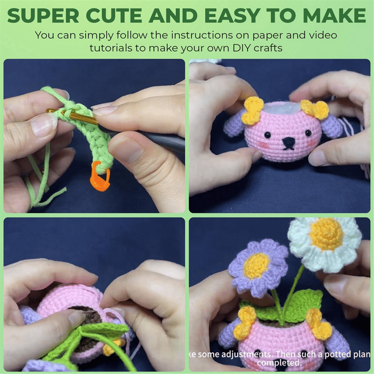 Crochetobe Crochet Kit for Beginners - Mushroom Crochet Kit, Beginner  Crochet Kit for Adults with Detailed Tutorials, Complete Crochet Kit for