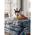 thumbnail image 6 of Blue Spring Floral Table Cloth, Summer Butterfly Farmhouse Waterproof Tablecloth for Rectangle Tables, Reusable Washable Fabric Table Cover for Restaurant Kitchen Dining Tables 60"x102", 6 of 6