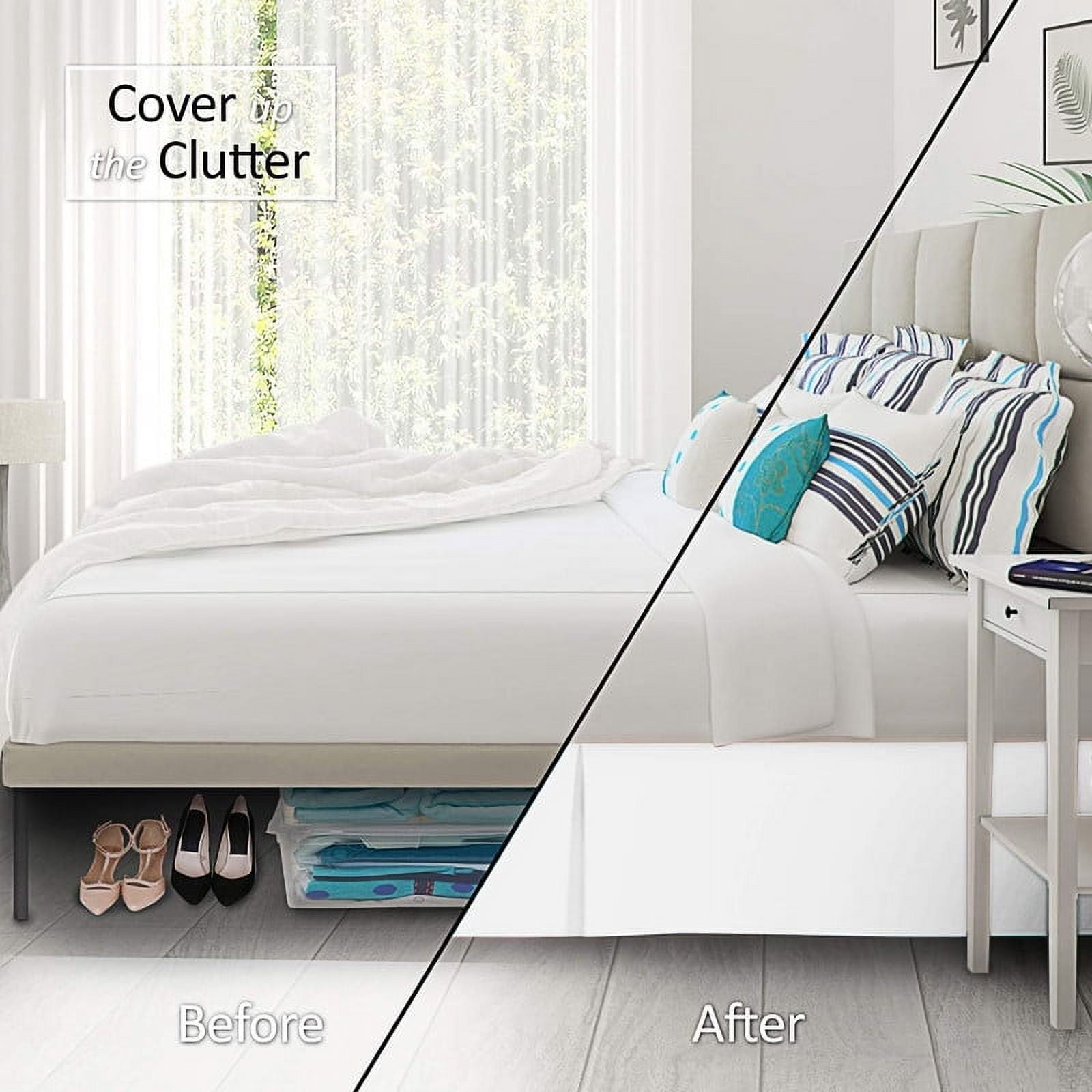 BEDDING BEGS- 100% Microfiber- Pleated Bed Skirt with 15" Tailored Drop - Hotel Luxury Bedskirt- Super Soft & Wrinkle Free-King Size- Dark Grey Solid