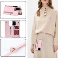 thumbnail image 4 of Dteck for Samsung Galaxy S20 6.2" Flip Wallet Case, PU Leather Magnetic Clasp Case with Card Slot Kickstand & Cross Body Strap Shockproof Protective Case for Samsung S20 Ladies Women, Pink, 4 of 10