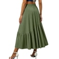 thumbnail image 6 of XuJwPNcy Skirts for Women Casual Elastic Waist Ruffle Maxi Skirt Soft Cotton Linen Summer Skirts with Pockets for Beach, 6 of 7