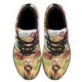 thumbnail image 2 of Fall Highland Cow Highland Cattle Farmhouse Pumpkins Shoes Sneakers Black Size 4, 2 of 7