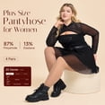 thumbnail image 4 of Manzi 4 Pack Plus Size Pantyhose for Women Sheer Stocking Natural 2XL, 4 of 7
