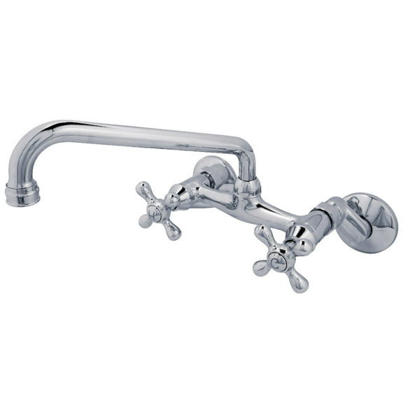Kingston Brass Kingston 6-Inch Adjustable Center Wall Mount Kitchen Faucet, Polished Chrome