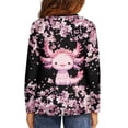 thumbnail image 3 of Jiueut Cherry Blossom Girls Long Sleeve Shirts Size 9-10 Kids Pink Axolotl T Shirt Cute Shirts for Teen Girls Crew Neck Top Casual Pullover Tops Warm Cozy Sweatshirt, 3 of 7