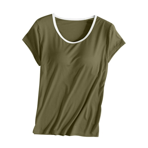 Nmnitkp Pajamas for Women Solid Color Breathable and Comfortable Pajamas Home Wear & Sleepwear With Built In Bra