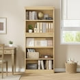 thumbnail image 2 of 71" Tall Farmhouse Bookcase with 5 Tiers, Display Rack & Fluted Design | Vintage Wood Shelf for Office & Library, 2 of 8