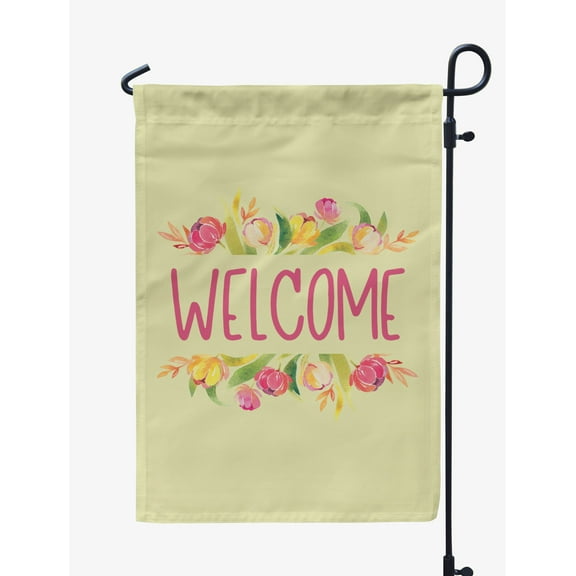 Printtoo Tan Welcome Garden Summer Camping Flags For Campers Double SidedFlag Outdoor Garden Sign