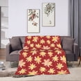 thumbnail image 6 of DouZhe Ultra-Soft Micro Fleece Lightweight Flannel Bed Blanket, Watercolor Yellow Maple Leaves Print Cozy Warm Throw Blankets, 60"x50", 6 of 7