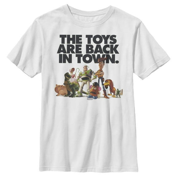 Boy's Toy Story Toys Are Back in Town  Graphic Tee White Medium
