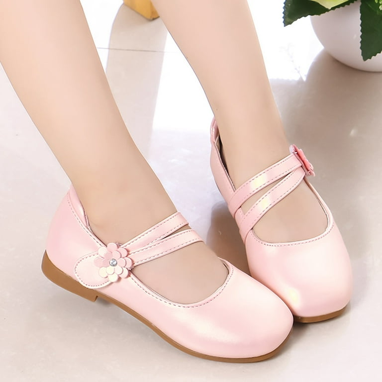 Children's Flat Shoes Girls' Single Shoes Autumn New Student Pu Leather  Shoes