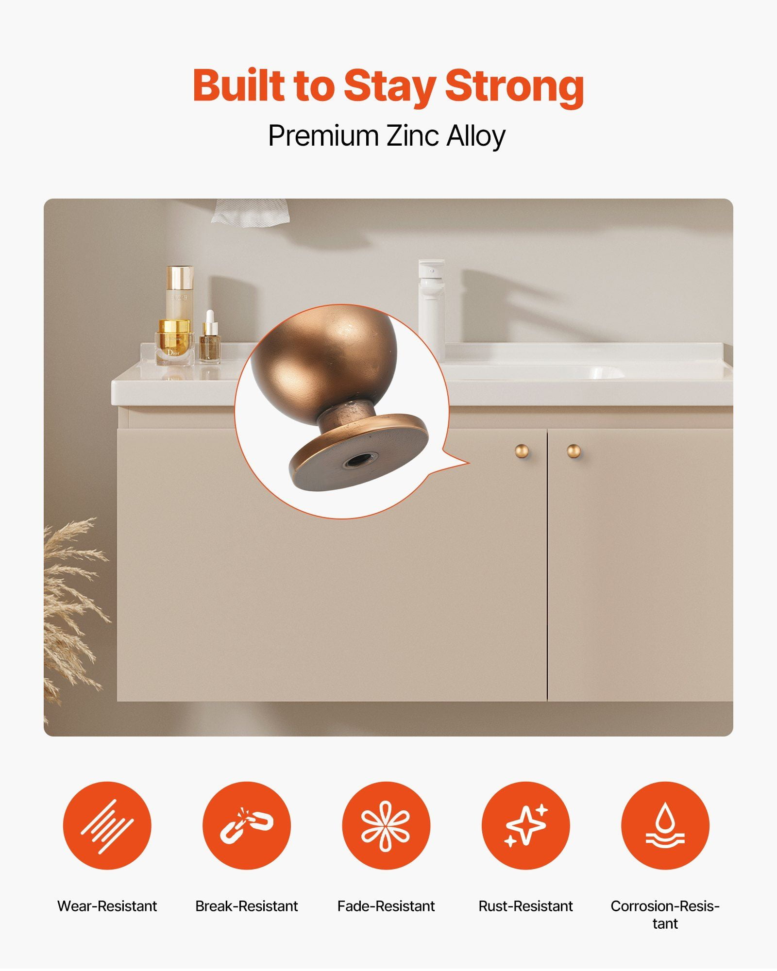 Cabinet Knobs, 12 Pack, 0.98 Inch Zinc Alloy Drawer Pulls Door Handles, Round Kitchen Dresser Solid Knobs Cupboard Hardware with Screws for Bathroom Closet Cabinets Drawers, Antique Brass Color