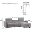 thumbnail image 7 of Bowery Hill Light Gray Polyester Fabric Power Reclining Sectional, 7 of 7
