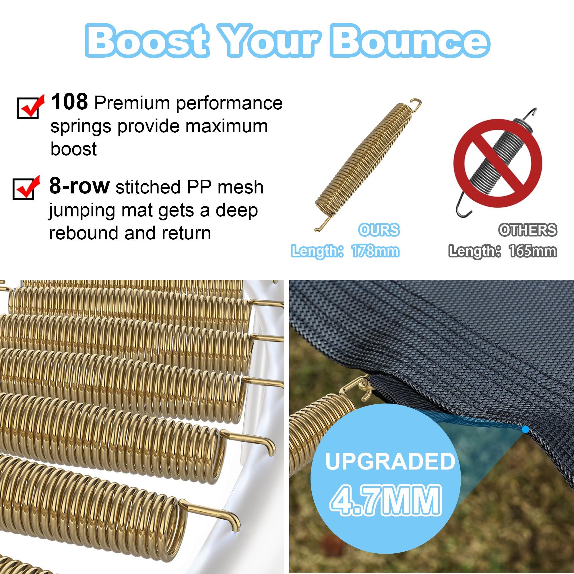 Trampoline for Adults and Kids with Safety Enclosure , 16ft SEGMART Upgrade Outdoor Trampoline with Basketball Hoop and LED Lights, Heavy Duty Round Trampoline with Ladder and Sprinkler for Outdoor