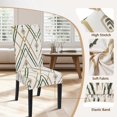 thumbnail image 3 of Juego de fundas para sillas de comedor SearchI beige con rayas verdes, set de 6, 3 of 7