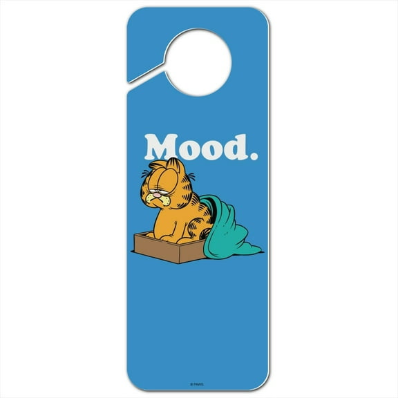 Garfield Mood Plastic Door Knob Hanger Sign