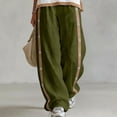 thumbnail image 2 of Admvng Women's Side Button Striped Wide Leg Pants Casual High Waist Lightweight Daily Trousers, 2 of 6