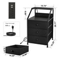 thumbnail image 4 of GUNAITO Nightstand with Charging Station Side Table with 3 Drawers End Table with Open Shelf Bedside Table with USB Ports and Outlets Nightstand for Bedroom,Black, 4 of 7