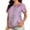 Purple, variant on Women's Printed Chiffon Top Casual Round Neck Short Sleeve Blouse with Flowy Design for Everyday Wear and Parties