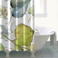 thumbnail image 4 of Shower Curtain Set with Snap-in,Watercolor Leaves on the Top (5) Shower Curtains Reusable Shower Liner,Aesthetic Neutral Polyester Curtains Liner,72x72Inch, 4 of 4
