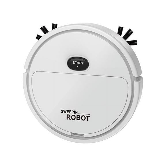 White Kids Automatic Robot Vacuum Cleaner Toy Smart Floor Sweeper Pretend Play Set Educational Housework Helper With Pet Interaction