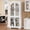 White, variant on 70 inch tall kitchen pantry display cabinet with 4 arched glass doors and adjustable shelves versatile storage cupboard organizer for kitchen dining room living room bathroom black