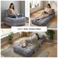 thumbnail image 6 of Oak and Birch Boneless Folding Sofa Bed, Convertible Floor Futon Chaise Lounge & Sleeper Bed, Shredded Foam Floor Couch for Living Room, Bedroom, Kids Room, Apartment, Chenille, Light Gray, 6 of 8
