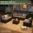 thumbnail image 2 of Aoxun 7 Piece Patio Furniture Set Wicker Rattan Patio Sectional Sofa Set Outdoor Seating Furniture with Thickened Cushion, Gray, 2 of 7