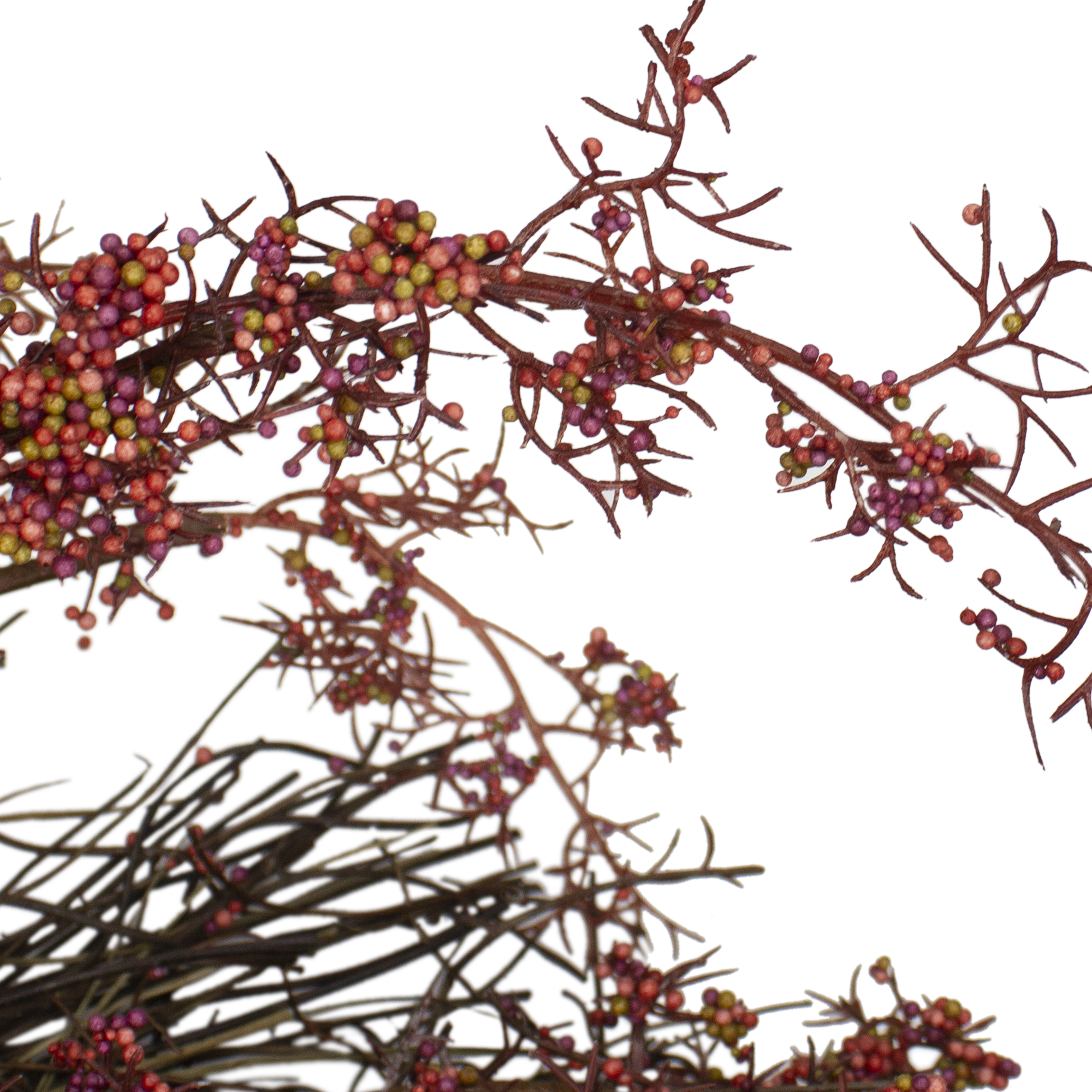 24" Fall Harvest Burgundy Berry Artificial Wreath - Unlit