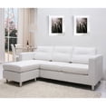 thumbnail image 1 of Gold Sparrow Detroit Faux Leather Convertible Sofa in White, 1 of 7