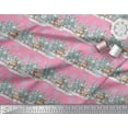 thumbnail image 2 of Soimoi Pink Modal Satin Fabric Reindeer & Snowflakes Tree Printed Craft Fabric by the Yard 42 Inch Wide, 2 of 3