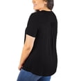 thumbnail image 4 of HAPIMO Women's Trendy Plus Size Loose Tops Clearance Summer Lace Crochet Splicing Sale Solid Tees Fashion Clothing Round Neck Pullover Short Sleeve Shirts Black XXL, 4 of 7