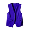 thumbnail image 4 of Sopiago Women's Sleeveless Blazer Vest Single Fashion Casual Open Front Work Vest Tops Outwear With Pockets Blue,2XL, 4 of 6