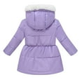 thumbnail image 4 of KAUOD Girls Fleece-Lined Parka Coats Zip up Hooded Winter Puffer Jackets Teen Kids Quilted Warm Windproof down Outwear, 4 of 4