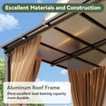 thumbnail image 2 of Aoxun 10'x12' Lean to Gazebo with Mosquito Net and Curtains, Aluminum Frame, Polycarbonate Panel, Wall Mounted Pergola with Sloped Roof for Backyard, Porch, Deck, 2 of 10