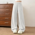 thumbnail image 2 of JnLxul Sweatpants for Women Wide Leg Elastic Waist Drawstring Baggy Casual Adjustable Bottom Jogger Sweatpants with Pockets(Small,White), 2 of 6