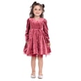 thumbnail image 4 of Wonder Nation Baby and Toddlers Girls’ Long Sleeve Holiday Dress with Diaper Cover, Sizes 0/3M-5T, 4 of 22
