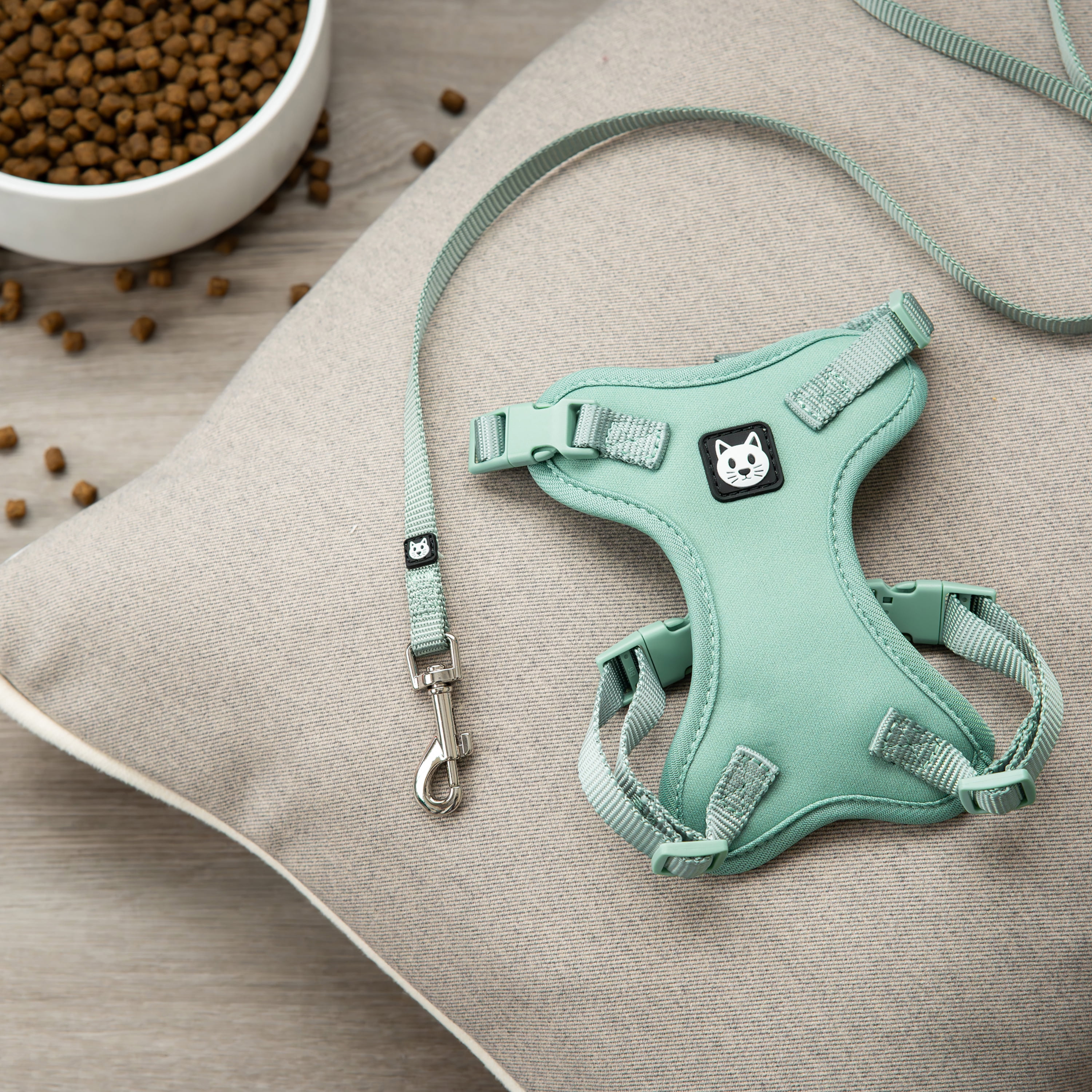 Vibrant Life Polyester Comfort Cat Harness and Leash Set, Green, One Size