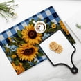 thumbnail image 4 of BaHomeck placemats Set of 4 Blue And White Gingham Background With Sunflowers Cotton Linen rectangle Placemats for Kitchen Dining Table Indoor,Outdoor,18*12inch, 4 of 4