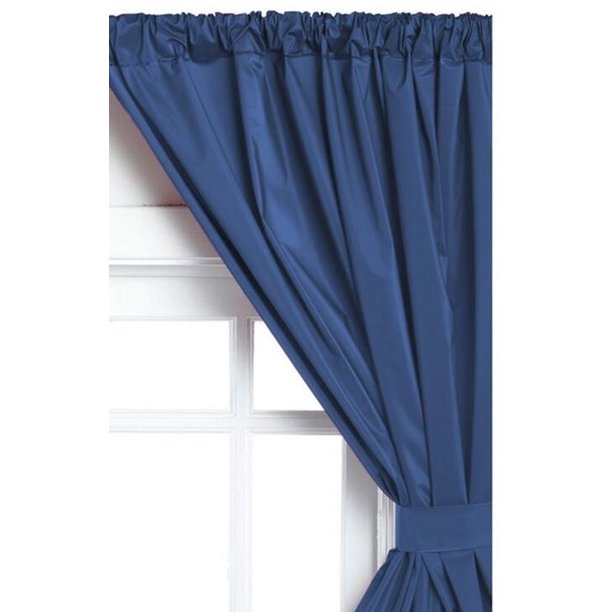 Royal Bath 5 Gauge Vinyl Window Curtains With Two Panels And Two Tie