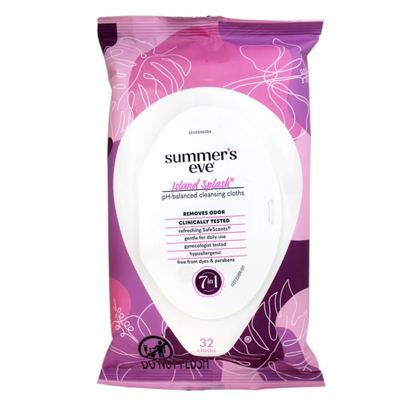 Summers Eve Cleansing Cloths, Island Splash - 32 Ea