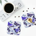thumbnail image 5 of Kll Square Drink Coasters Set Of 4,Pu Leather Absorbent Coasters Set Decorative Coffee Cup Coasters Housewarming Gift For Home Decor-Butterflies, 5 of 9